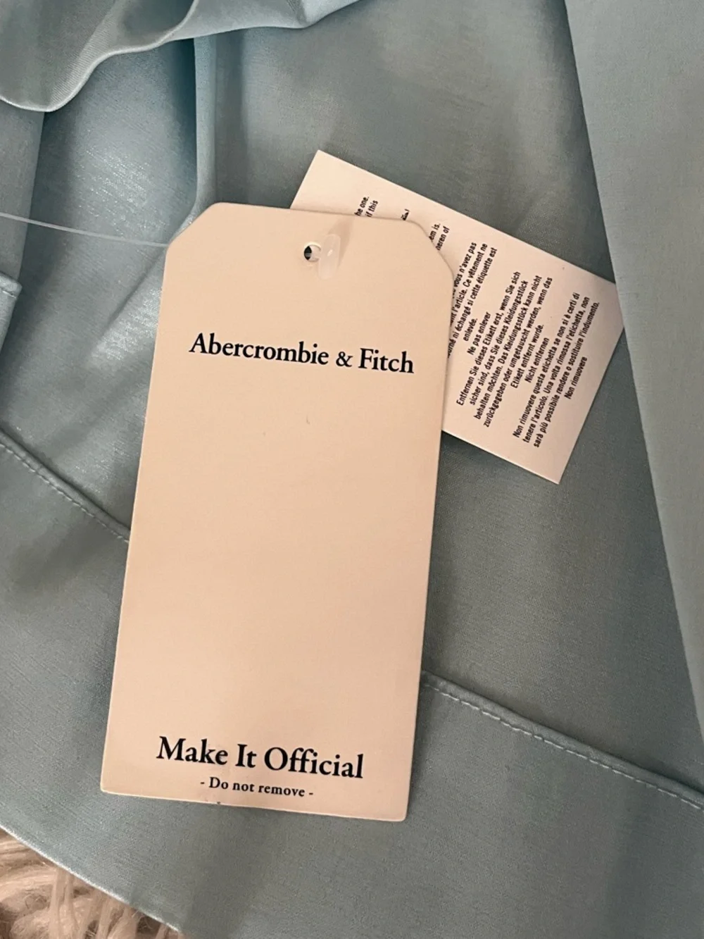 {Abercrombie & Fitch} Bow-Back Taffeta Maxi Dress in Blue - Womens Small - NWT